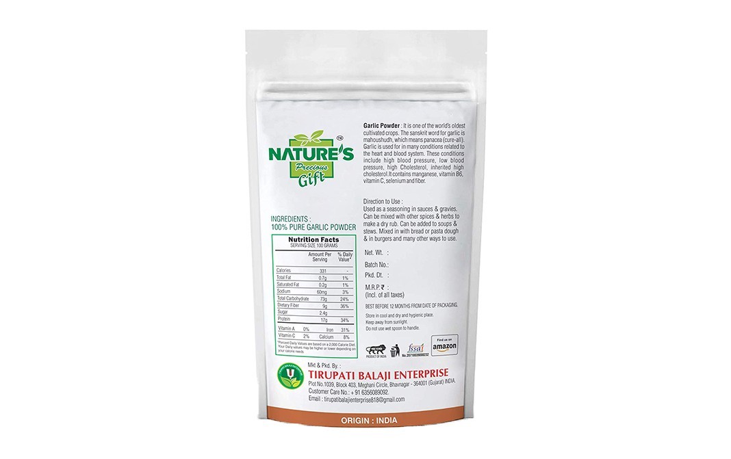 Nature's Gift Garlic Powder    Pack  500 grams